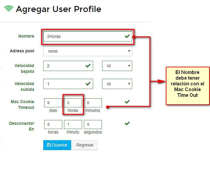 Agregar User Profile HotSpot en Wisphub