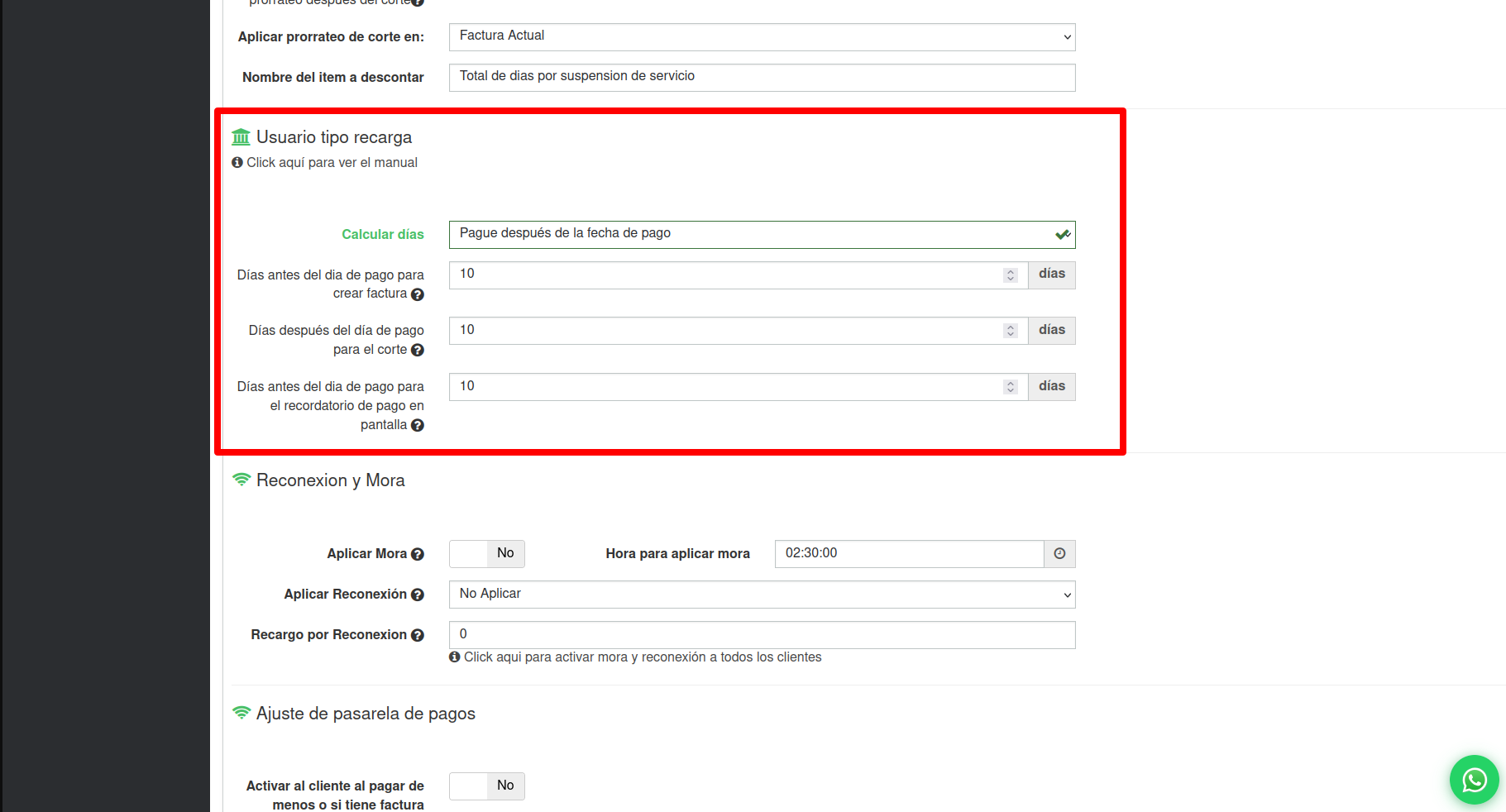 Configuración empresa