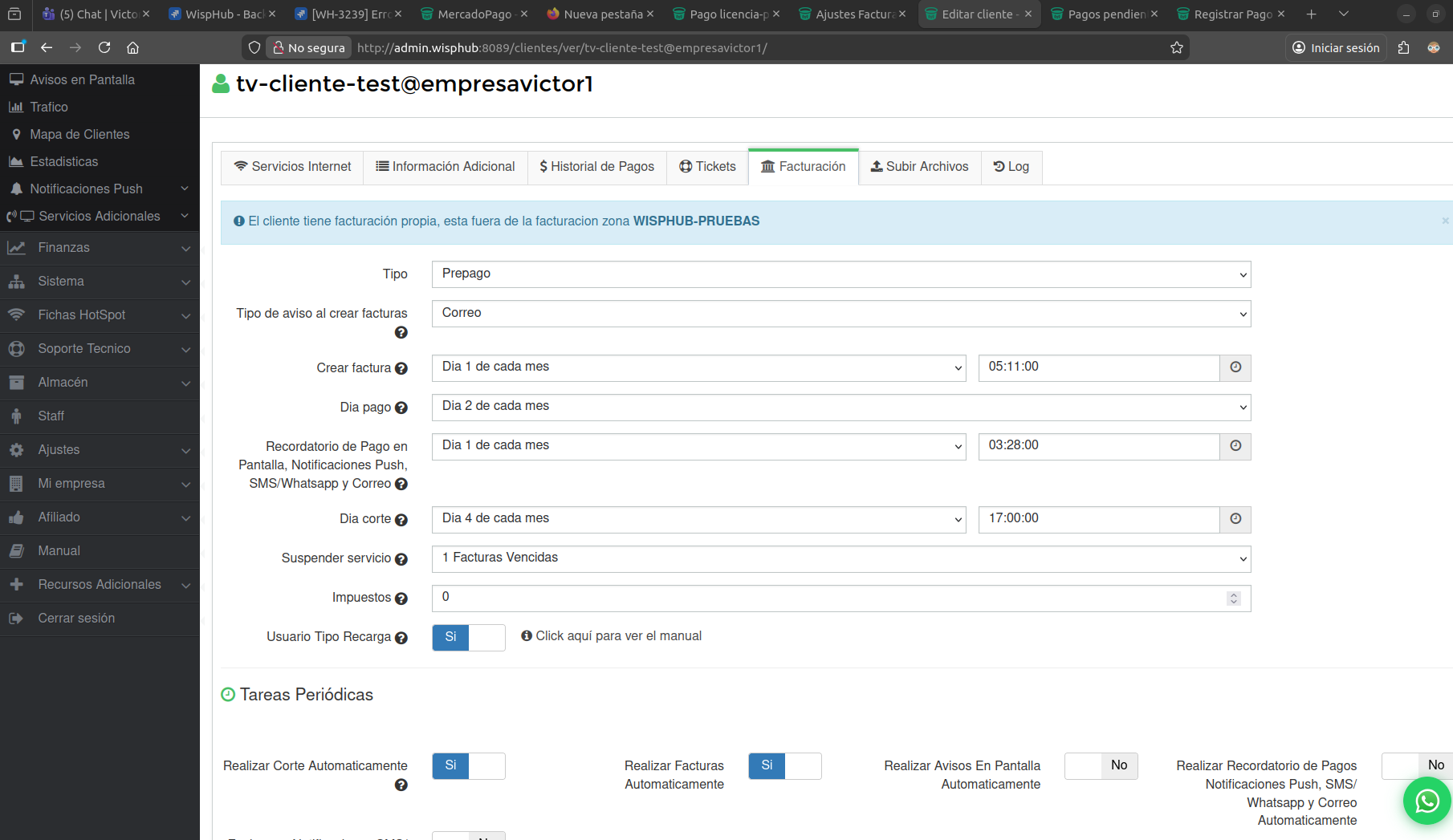Configuración cliente